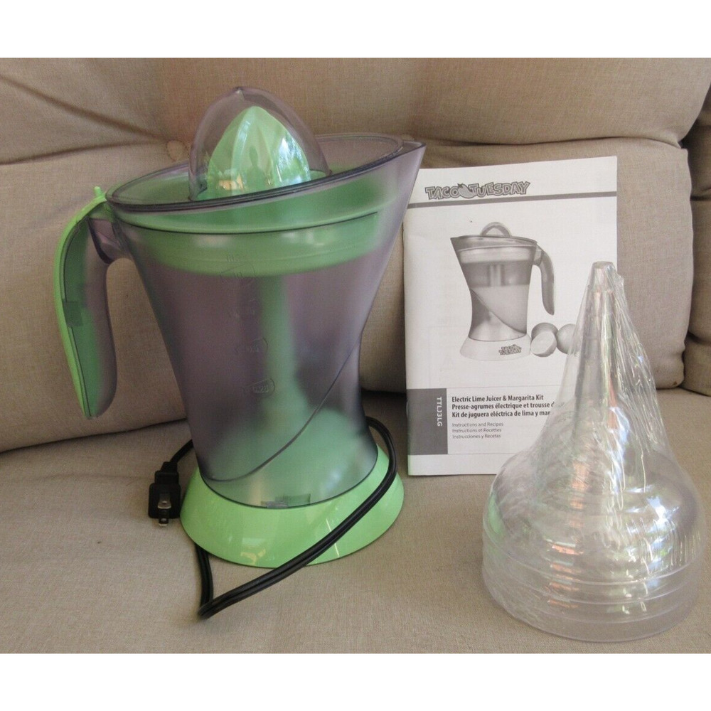 Taco Tuesday Electric Lime Juicer & Margarita Kit + 4 MARGARITA GLASSES NEW